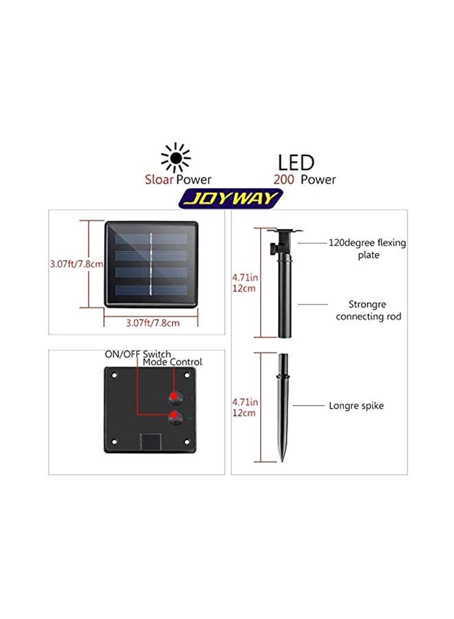 Carbon Solar String Light Golden 5.2x4x3.5inch Color (alloy wire) 22.2m lights - lithium battery solar [eight modes