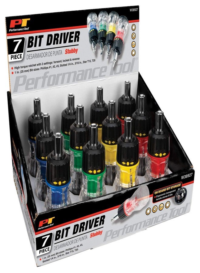 Performance Tool W38927 7 in 1 Stubby Screwdriver Set - Image 5