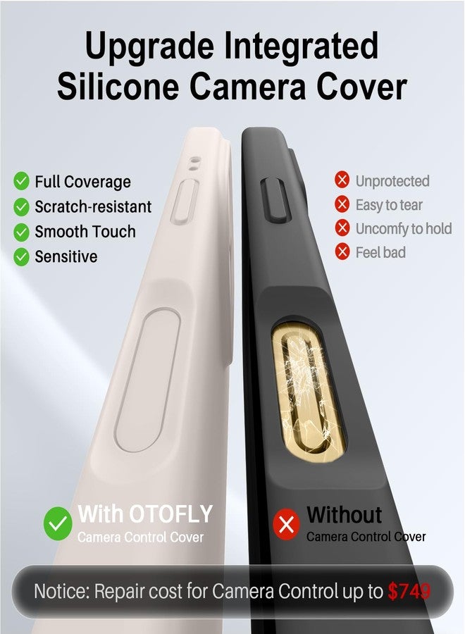 OTOFLY Designed for iPhone 16 Pro Case,[Camera Control Button Coverage][12FT Military-Grade Protection] Silicone Shockproof Slim Cover Women Men 16 Pro Phone Case 6.3 inch, Gravel White - Image 3