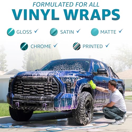 Rev Auto Vinyl Wrap Car Wash Soap Kit - Includes 64oz Car Wash Soap For Vinyl Wrap & Microfiber Wash Mitt | Works in Foam Cannon & Bucket Washes | pH-Balanced, Safe For All Finishes - Image 2