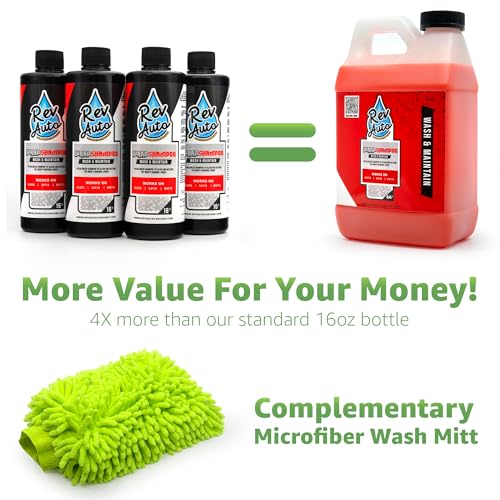Rev Auto Vinyl Wrap Car Wash Soap Kit - Includes 64oz Car Wash Soap For Vinyl Wrap & Microfiber Wash Mitt | Works in Foam Cannon & Bucket Washes | pH-Balanced, Safe For All Finishes - Image 5