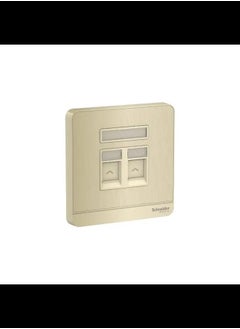 Schneider AvatarOn, 2 Data SocketS, RJ45, Cat6e, Shuttered, Gold Hairline