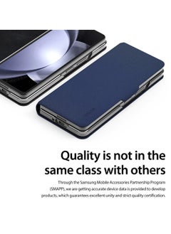 araree Araree Bonnet Diary Samsung Galaxy Z Fold 5 Case with Card Holder, PU Leather Flip Folio Case Closure, Embedded PC Frame, All-Sided Protection, Rear Camera Protection, Slim & Durable Design – Blue  - Image 2