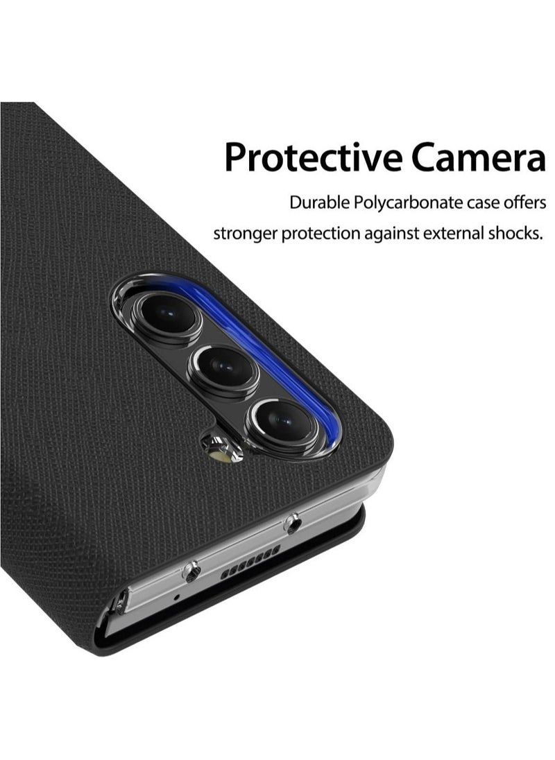 araree - Araree Bonnet Diary Samsung Galaxy Z Fold 5 Case with Card Holder, PU Leather Flip Folio Case Closure, Embedded PC Frame, All-Sided Protection, Rear Camera Protection, Slim & Durable Design – Blue - Image 1