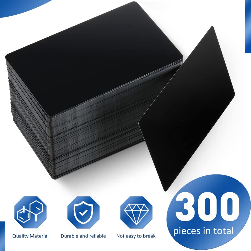 Marspark 300 Pieces Metal Engraving Blanks Multipurpose Aluminum Sheet Aluminum Business Card Blanks for Cnc Engraver Laser Engraving DIY Cards, Thickness 0.21 Mm/ 0.01 Inch (black) - Image 3