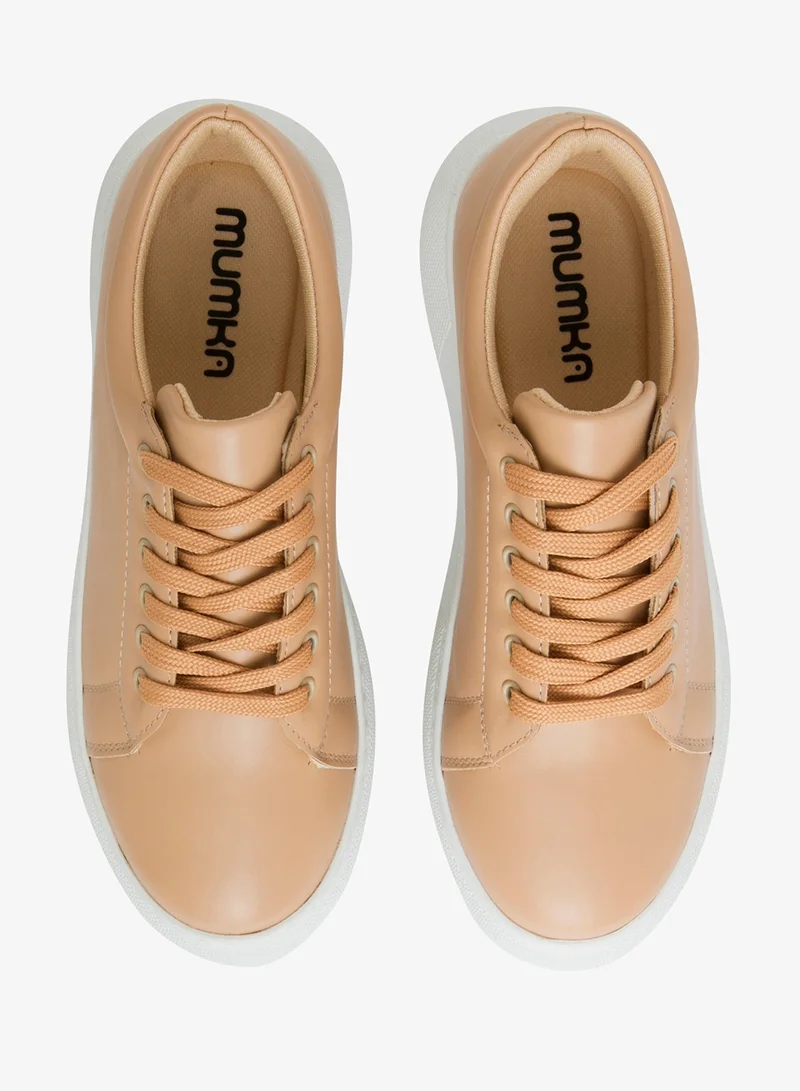 Mumka Beige Beige Sneakers for Women | Best Price UAE