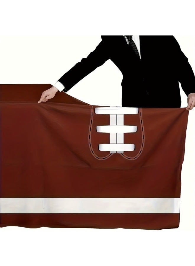 American Football Football Party Theme Tablecloth Disposable PE Waterproof Background Decoration Supplies-Color:Green+brown 137*274cm - Image 4