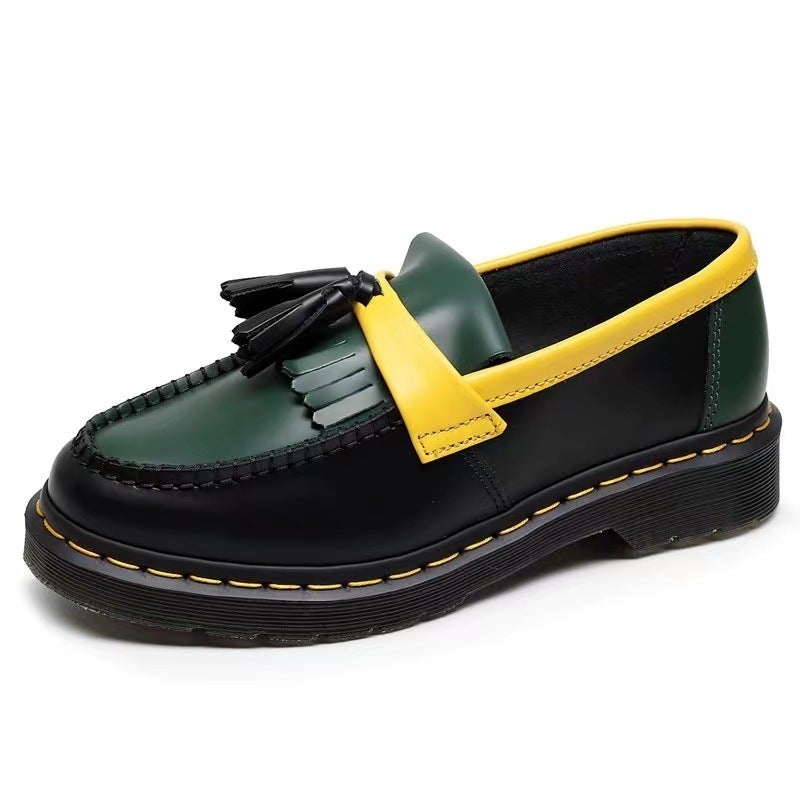 Adrian Tassel Loafers Women'S Genuine Leather Low-Top Shoes Slip-On Women'S Plus Size Round-Toe Casual Shoes For Students - Image 1