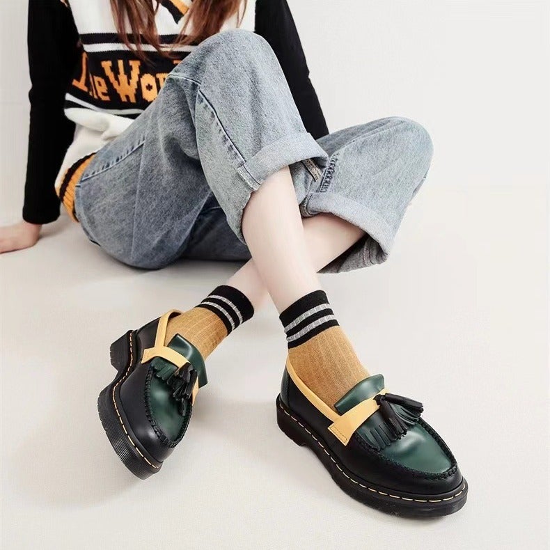 Adrian Tassel Loafers Women'S Genuine Leather Low-Top Shoes Slip-On Women'S Plus Size Round-Toe Casual Shoes For Students - Image 3