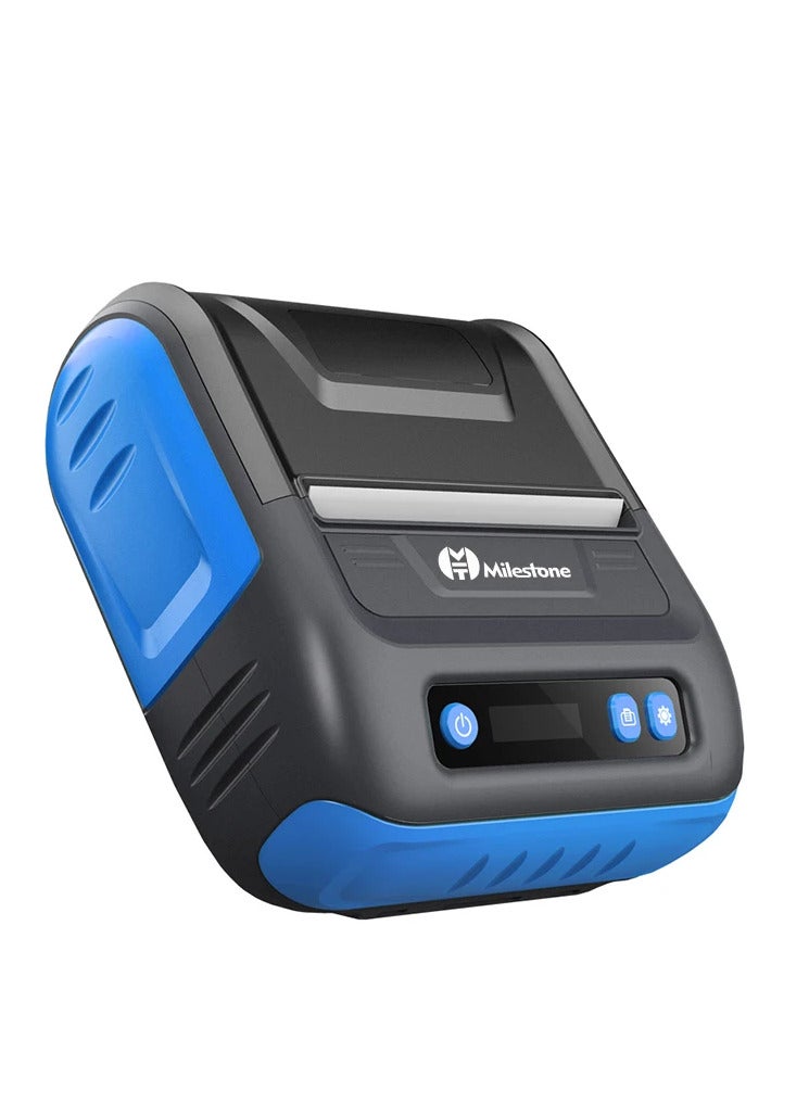 مايلستون طابعة فواتير محمولة مقاس 80 مم، طابعة فواتير حرارية لاسلكية BT، طابعة فواتير متنقلة متوافقة مع نظام Android/iOS/Windows أوامر الطباعة ESC/POS للشركات الصغيرة ومتجر بيع التجزئة - Image 1