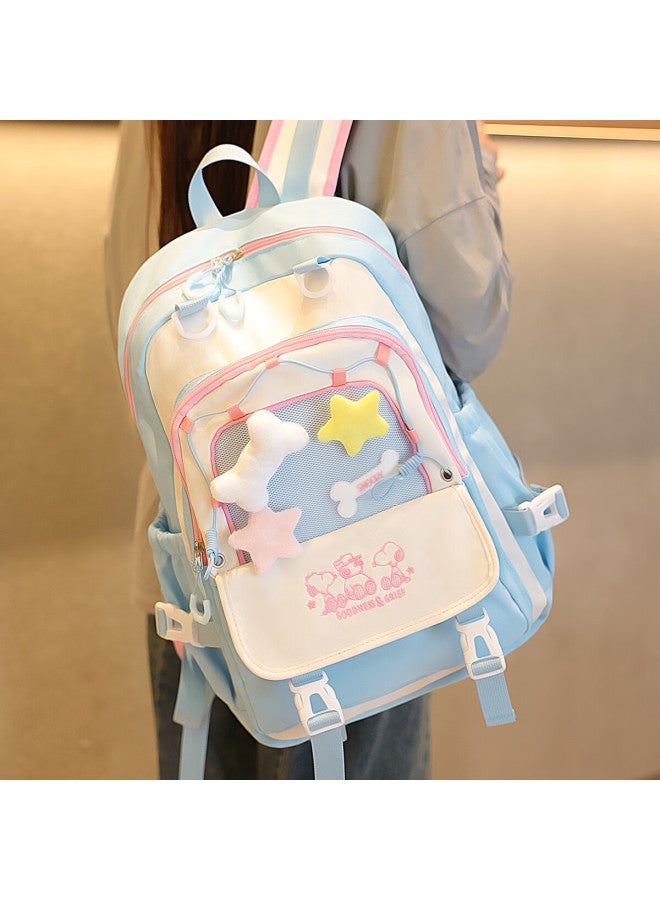Snoopy Pain Bag Junior High School Student Backpack Female Cute Girl All-match Large Capacity Double Shoulder Bag Backpack Black - Image 5