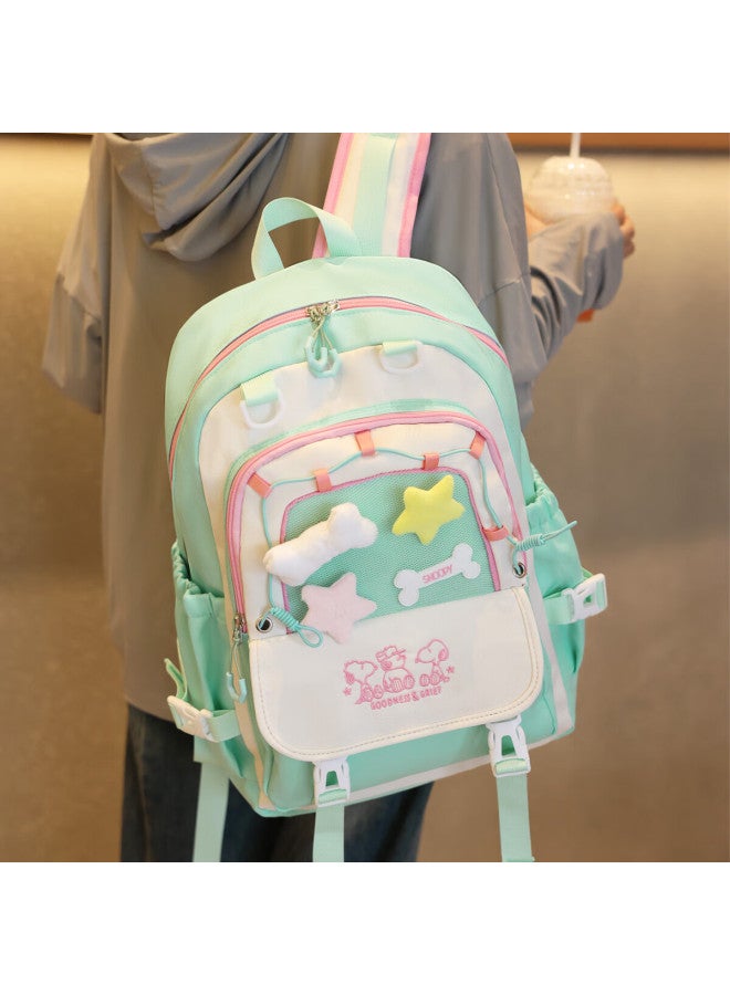 Snoopy Pain Bag Junior High School Student Backpack Female Cute Girl All-match Large Capacity Double Shoulder Bag Backpack Black - Image 3