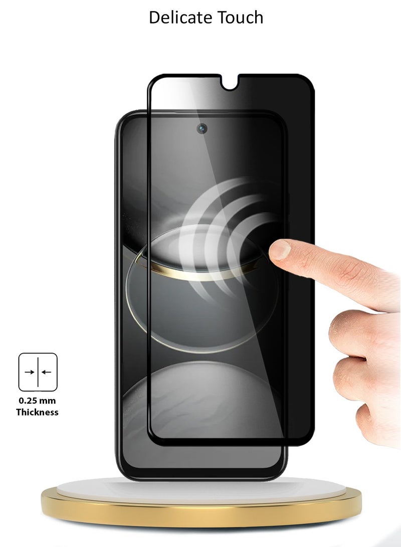 Wtech Tecno Spark 30C 4G/5G 2024 Premium E2E Series Privacy Full Glue Full Cover Tempered Glass Screen Protector (MSGECP) - Clear/Black - Image 4