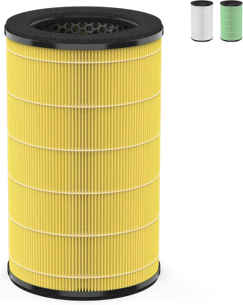DAJDAH مرشح AP-T30FL/AP-PET35FL متوافق مع بديل جهاز تنقية الهواء Homedics، مرشح هواء 5 في 1 لجهاز Homedics Total Clean AP-T30، AP-T30WT، AP-PET35، AP-PET35-WT، كربون نشط، عدد 1 - Image 1