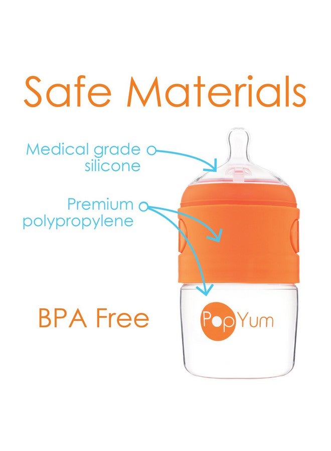 PopYum حلمات مضادة للمغص بتدفق بطيء المرحلة 1، عبوة 2، 0+ أشهر، 100% سيليكون ناعم، حلمة بديلة تشبه الثدي مع قفل طبيعي - Image 5