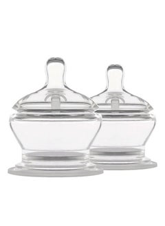 PopYum Stage 1 Slow Flow Anti-Colic Nipples, 2-Pack, 0+ Months 100% Soft Silicone Natural Latch Breast-Like Bottle Replacement Nipple  - Image 1
