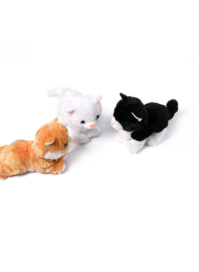 Electric Plush Toy Purring Cat Interactive Electronic Toy Baby's Happiness Small Tiger Walking-Color:Gray Flower-Specifications: Ordinary Battery  - Image 5