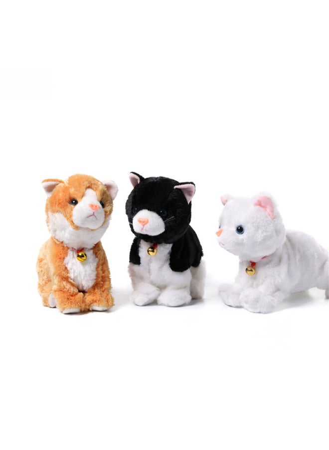 Electric Plush Toy Purring Cat Interactive Electronic Toy Baby's Happiness Small Tiger Walking-Color:Gray Flower-Specifications: Ordinary Battery  - Image 2