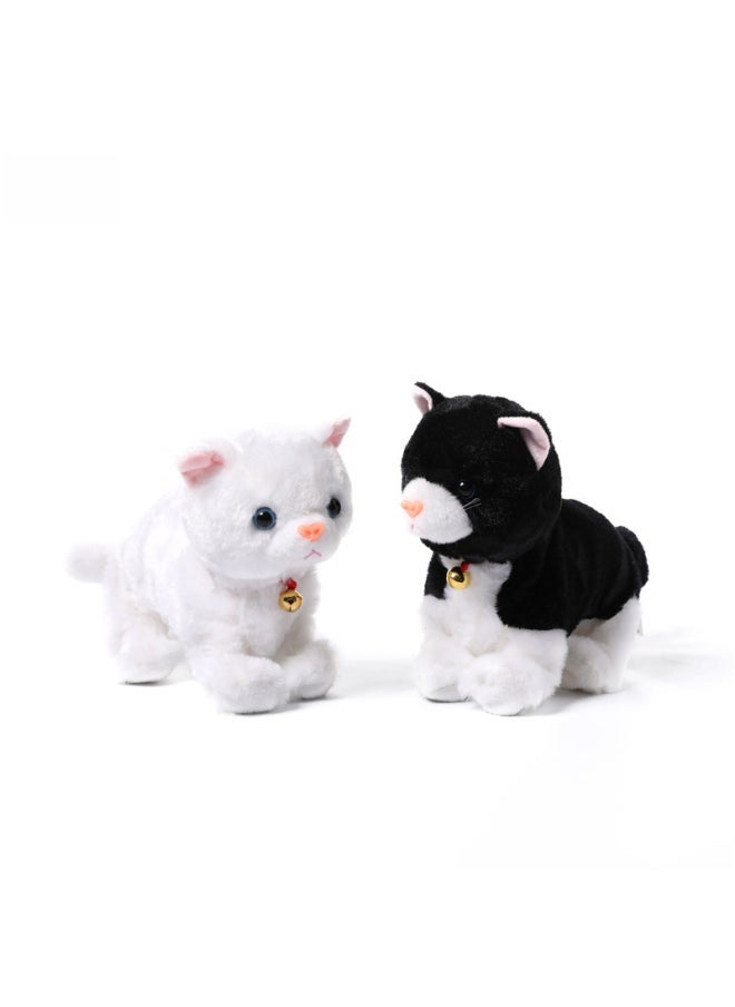 Electric Plush Toy Purring Cat Interactive Electronic Toy Baby's Happiness Small Tiger Walking-Color:Gray Flower-Specifications: Ordinary Battery  - Image 3