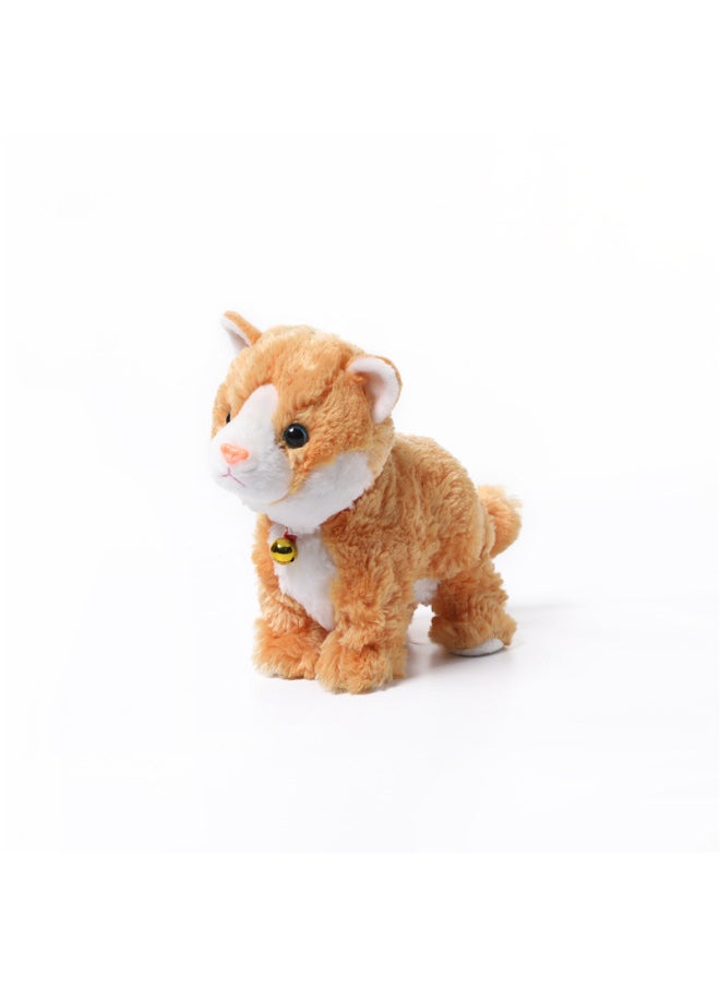 Electric Plush Toy Purring Cat Interactive Electronic Toy Baby's Happiness Small Tiger Walking-Color:Gray Flower-Specifications: Ordinary Battery  - Image 4
