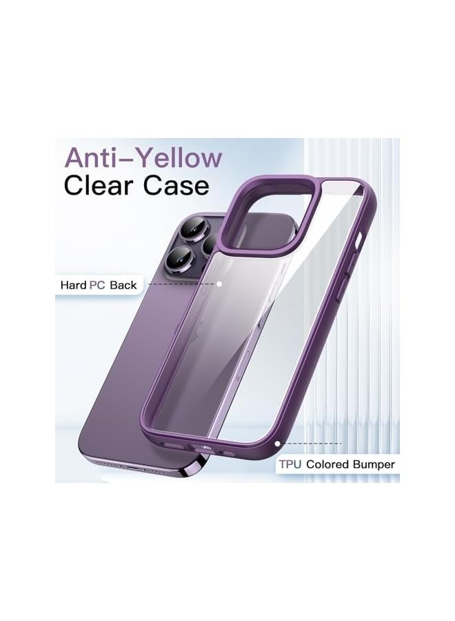 Jetech Case for iPhone 14 Pro Max 6.7-Inch, Shockproof Phone Bumper Cover, Solid Color Matte TPU Frame, Anti-Scratch Clear Back (Deep Purple) - Image 3