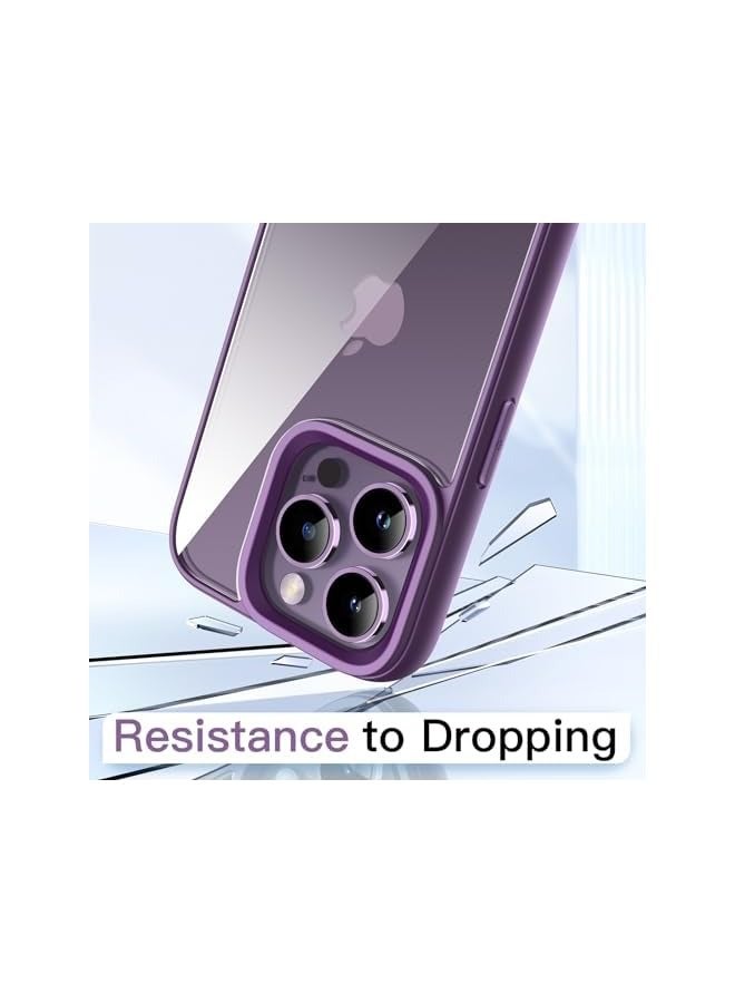 Jetech Case for iPhone 14 Pro Max 6.7-Inch, Shockproof Phone Bumper Cover, Solid Color Matte TPU Frame, Anti-Scratch Clear Back (Deep Purple) - Image 4