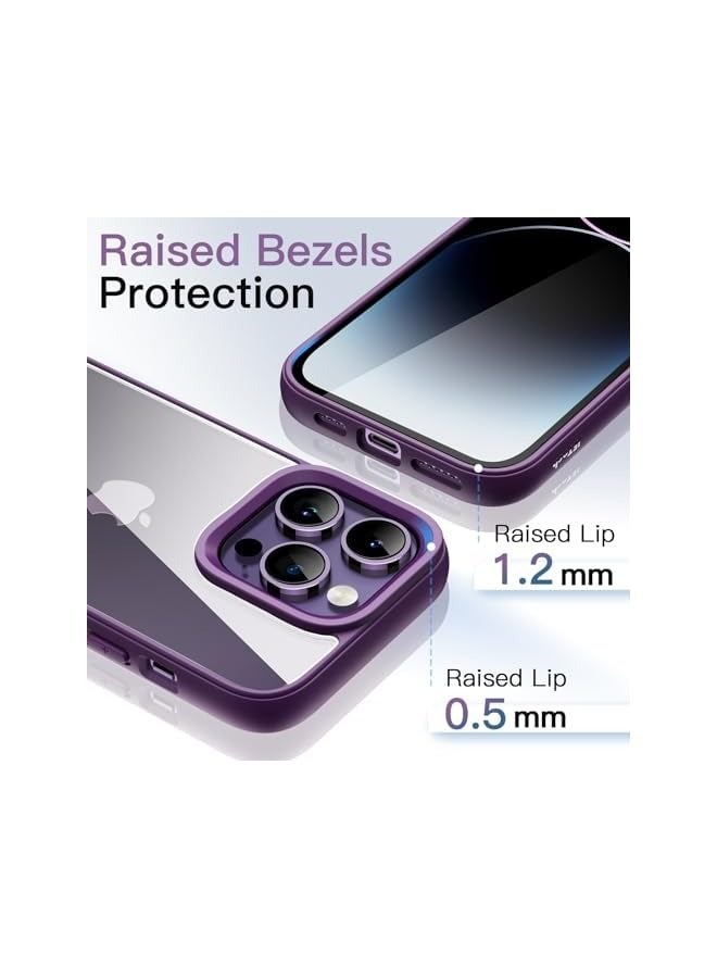 Jetech Case for iPhone 14 Pro Max 6.7-Inch, Shockproof Phone Bumper Cover, Solid Color Matte TPU Frame, Anti-Scratch Clear Back (Deep Purple) - Image 5