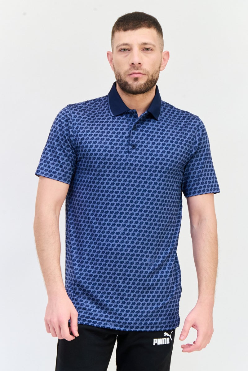 PUMA تي شيرت رياضي للرجال بأكمام قصيرة مناسب في الهواء الطلق، أزرق داكن - Image 1