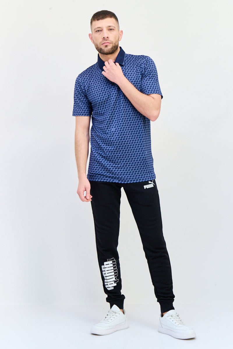 PUMA تي شيرت رياضي للرجال بأكمام قصيرة مناسب في الهواء الطلق، أزرق داكن - Image 4