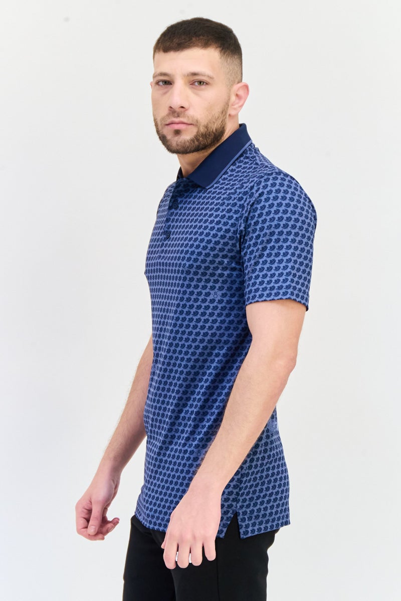 PUMA تي شيرت رياضي للرجال بأكمام قصيرة مناسب في الهواء الطلق، أزرق داكن - Image 2