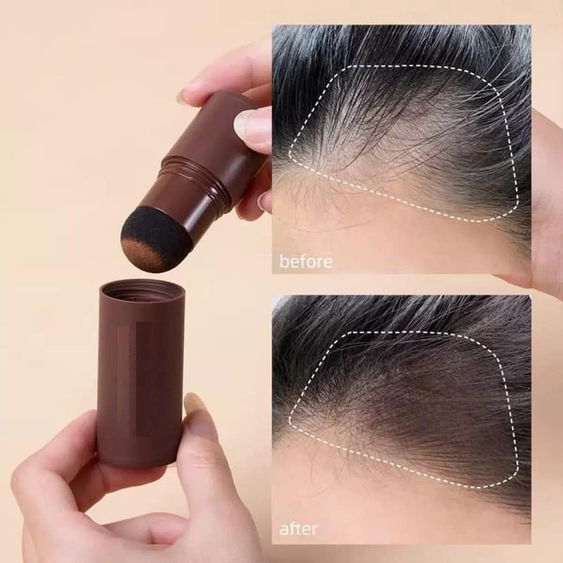 Victocity Enterprise victocity enterprise Natural Hairline Powder Hair Shading Sponge Pen Hairline Shadow Powder Stick Quick Hair Root TouchUp Paired With 2 Pairs Of Eyebrow Stamp Black 1 - Image 5