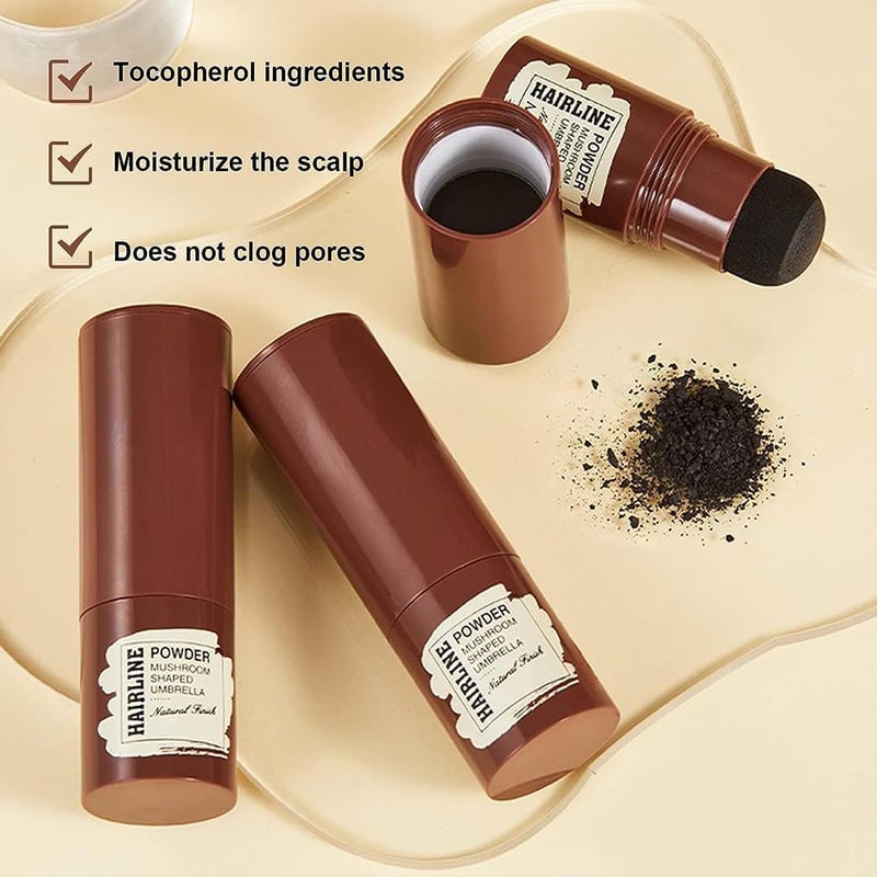 Victocity Enterprise victocity enterprise Natural Hairline Powder Hair Shading Sponge Pen Hairline Shadow Powder Stick Quick Hair Root TouchUp Paired With 2 Pairs Of Eyebrow Stamp Black 1 - Image 3