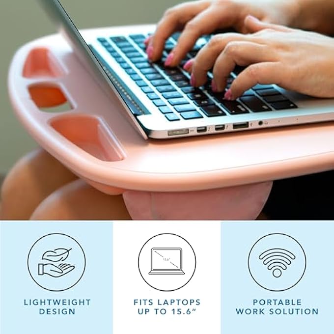 LAPGEAR MYDESK 44434 DESK WITH PHONE STAND AND PHONE STAND FOR LAPTOPS UP TO 15.6 INCHES - Image 3