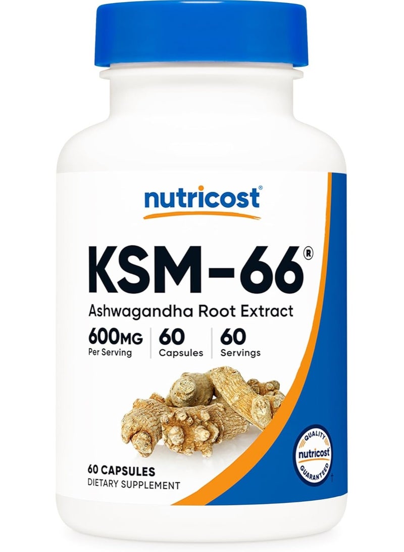 مستخلص جذور الأشواغاندا KSM-66 من نوتريكوست، 60 كبسولة - Image 1
