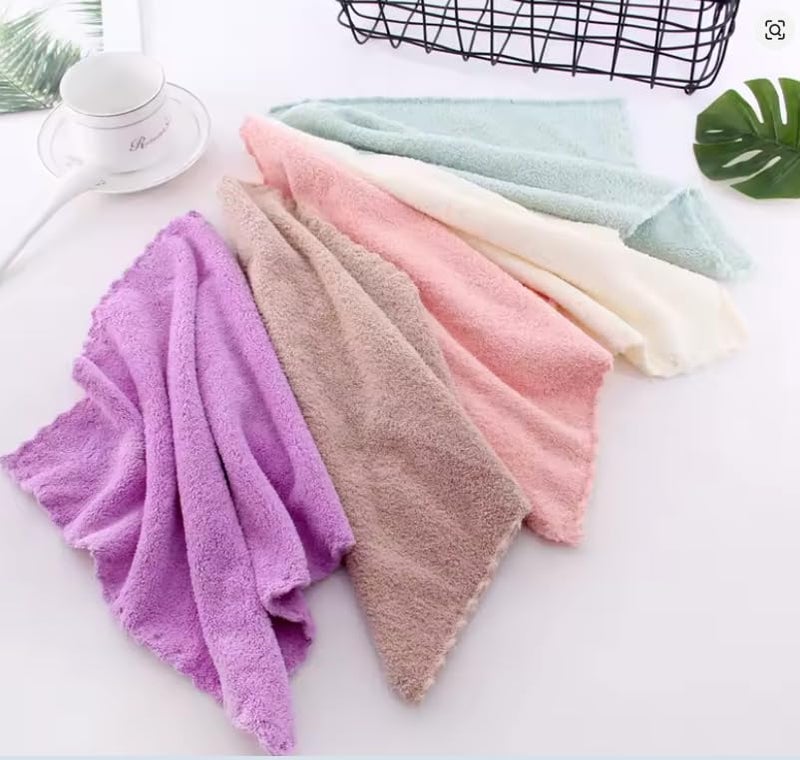 Little Boo Microfiber Coral Fleece Baby Face Towels, Soft and Absorbent Wash Clothes for Newborns, Infants and Toddlers, Cotton Wipes & Burp Cloths Size 25x25cm Multicolor (Pack of 10) - Image 5