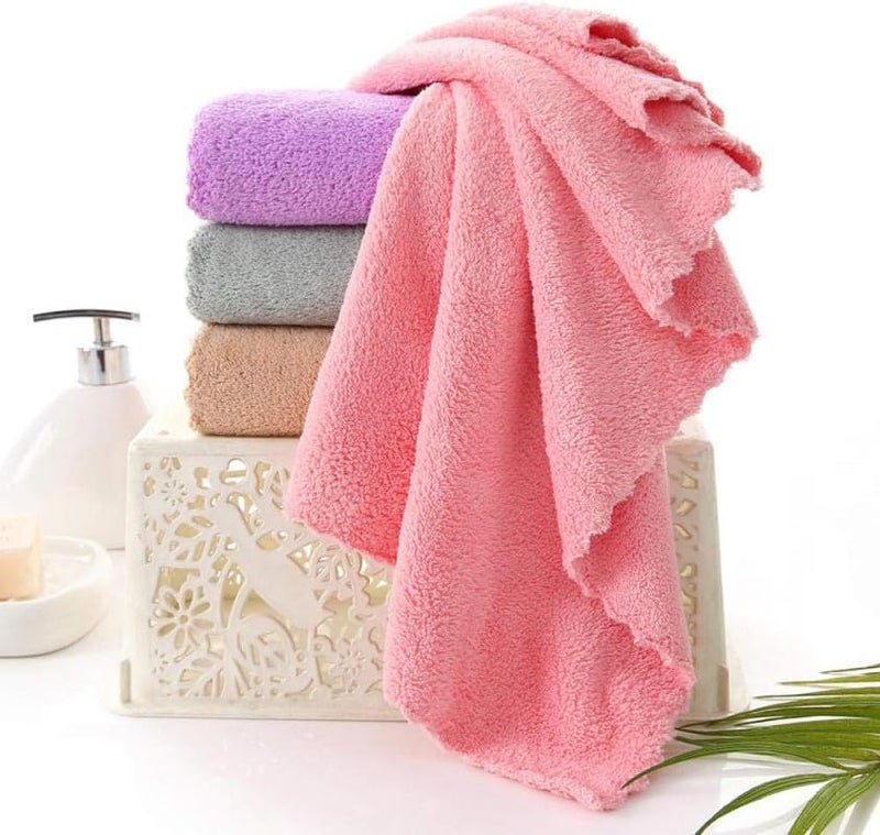 Little Boo Microfiber Coral Fleece Baby Face Towels, Soft and Absorbent Wash Clothes for Newborns, Infants and Toddlers, Cotton Wipes & Burp Cloths Size 25x25cm Multicolor (Pack of 10) - Image 1