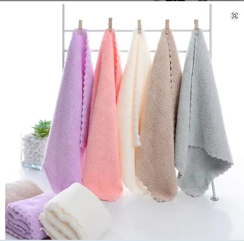 Little Boo Microfiber Coral Fleece Baby Face Towels, Soft and Absorbent Wash Clothes for Newborns, Infants and Toddlers, Cotton Wipes & Burp Cloths Size 25x25cm Multicolor (Pack of 10) - Image 2