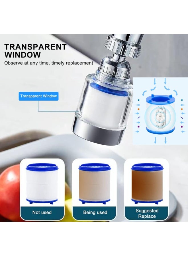 Sink Filter Water Faucet, Universal Faucet Filter 360 ° Rotating Purifier Bathroom Kitchen Faucet Water Filter-Removes Chlorine Fluoride Heavy Metals Hard Water for Home (4 Pcs+24 filter cartridges) - Image 3