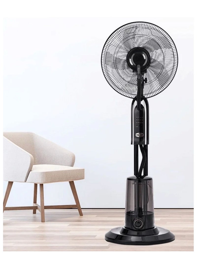 Electric water mist fan, 4 liter water tank, 70 watt power, 60 minute timer, 3 speed settings  - Image 1