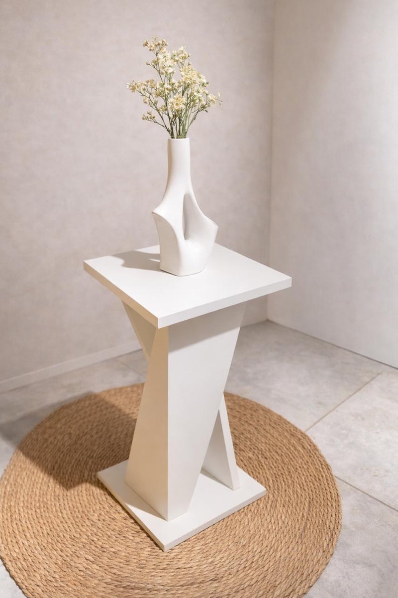 ترابيزة جانبية  مودرن ام دي اف تركي ابيض   تصميم تركي عصري ارتفاع 55-عمق 30-عرض 30
