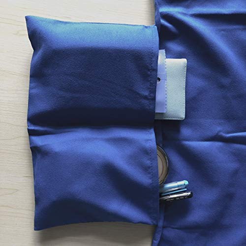 VOCOOL Chaise Lounge Cover Pool Chair Cover Soft and Quick Dry Beach Chair Towel Cover with Pocket for Sun Lounger Pool Sunbathing Garden Beach Hotel, No Slide, Blue 85" L x 30" W - Image 5