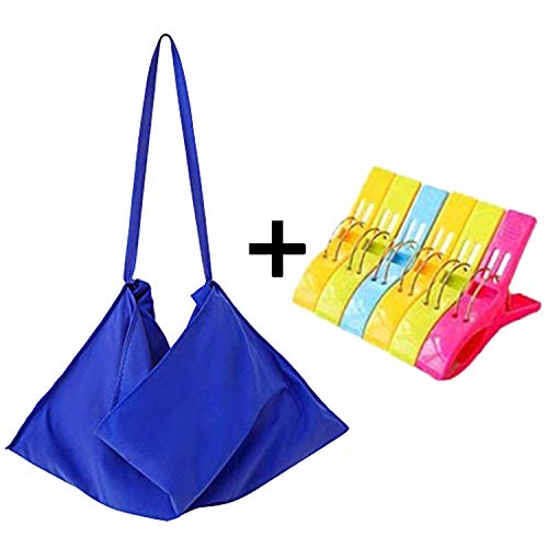 VOCOOL Chaise Lounge Cover Pool Chair Cover Soft and Quick Dry Beach Chair Towel Cover with Pocket for Sun Lounger Pool Sunbathing Garden Beach Hotel, No Slide, Blue 85" L x 30" W - Image 2