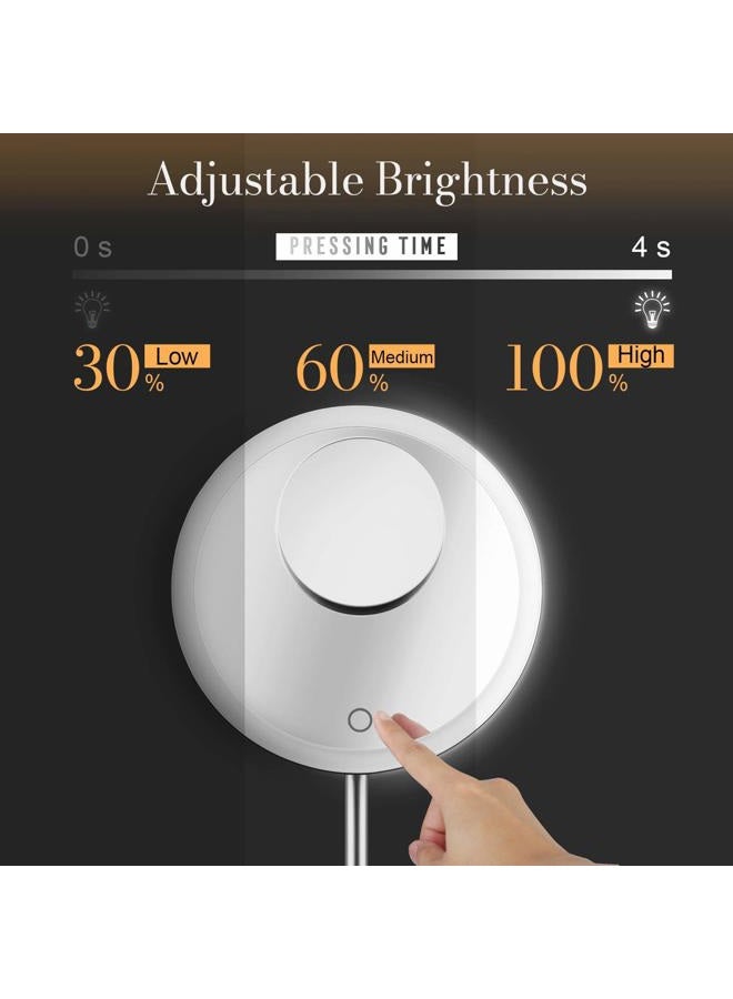Miusco 9" Lighted Makeup Mirror Pro, 5X + 10X Magnification, Ultra Bright HD Lighting System, Rechargeable & Cordless, Adjustable Brightness, Touch Activated, Brush Stainless Steel - Image 4