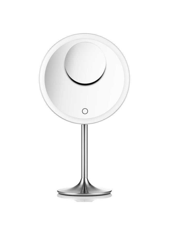 Miusco 9" Lighted Makeup Mirror Pro, 5X + 10X Magnification, Ultra Bright HD Lighting System, Rechargeable & Cordless, Adjustable Brightness, Touch Activated, Brush Stainless Steel - Image 1