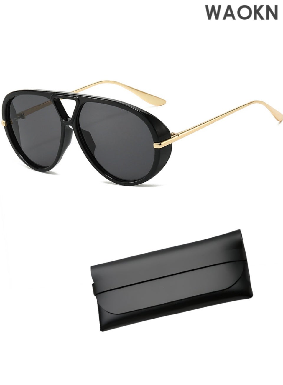 Trendy Polarized Aviator Sunglasses for Women Men Retro Oversized Round Sunglasses Vintage Shield Shades Oversize Double Bridges Sunglasses Men Retro Orange Sun Glasses Female Fashion Shades Uv400 Men Eyewear.