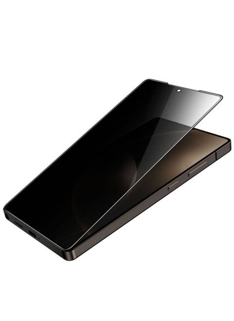 9H Privacy Shield Glass for Samsung S25 Ultra with Fingerprint Unlock, Anti Scratch, Bubble Free, Shockproof, Responsive Touch, Easy Installation - Privacy
