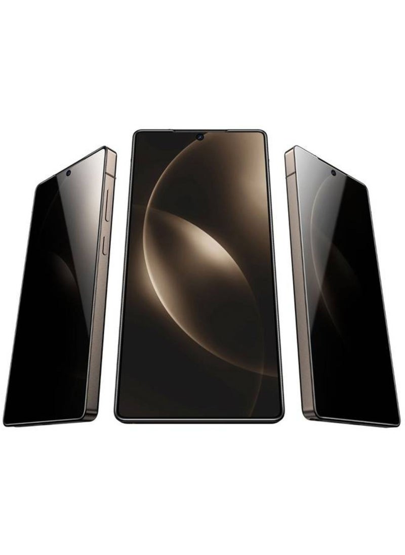9H Privacy Shield Glass for Samsung S25 Ultra with Fingerprint Unlock, Anti Scratch, Bubble Free, Shockproof, Responsive Touch, Easy Installation - Privacy