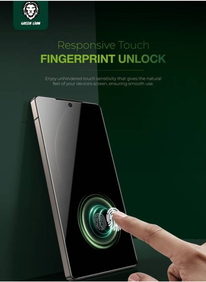 9H Privacy Shield Glass for Samsung S25 Ultra with Fingerprint Unlock, Anti Scratch, Bubble Free, Shockproof, Responsive Touch, Easy Installation - Privacy