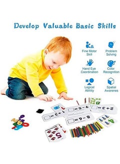 Cordova Montessori Counting Toys Learning Set Toddlers Abacus Math Words Game Counting Sticks and Puzzles Wooden Educational Montessori Preschool  - Image 2