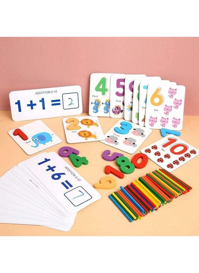 Cordova Montessori Counting Toys Learning Set Toddlers Abacus Math Words Game Counting Sticks and Puzzles Wooden Educational Montessori Preschool  - Image 5